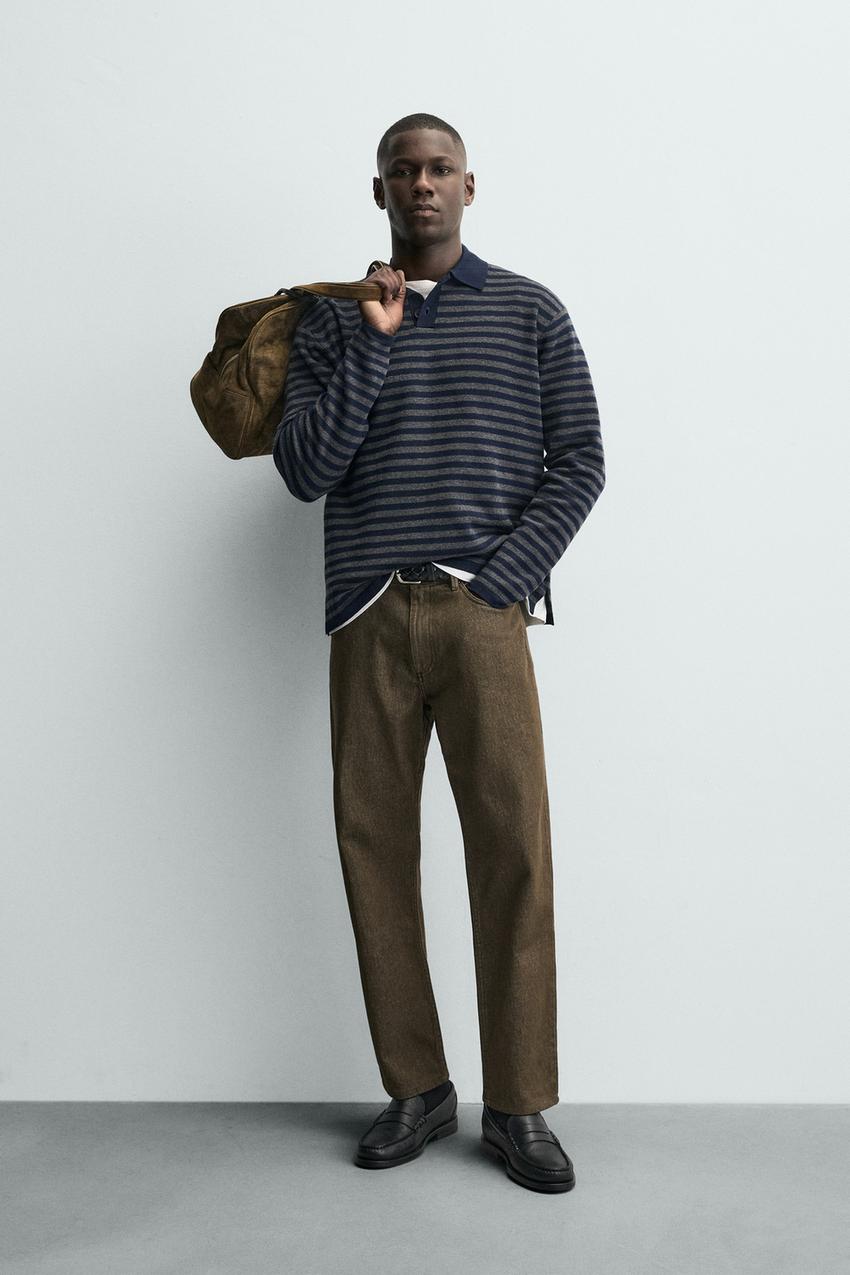 SOFT KNIT POLO SHIRT - Gray / Blue | ZARA United States SOFT KNIT POLO SHIRT - Gray / Blue | ZARA United States