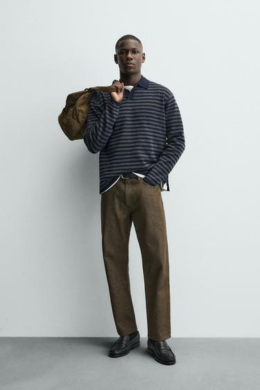 SOFT KNIT POLO SHIRT - Grey / Blue by Zara - Image 0