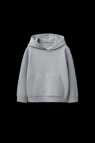 JERSEY CAPUCHA PUNTO - Gris vigoré de Zara - Imagen 0