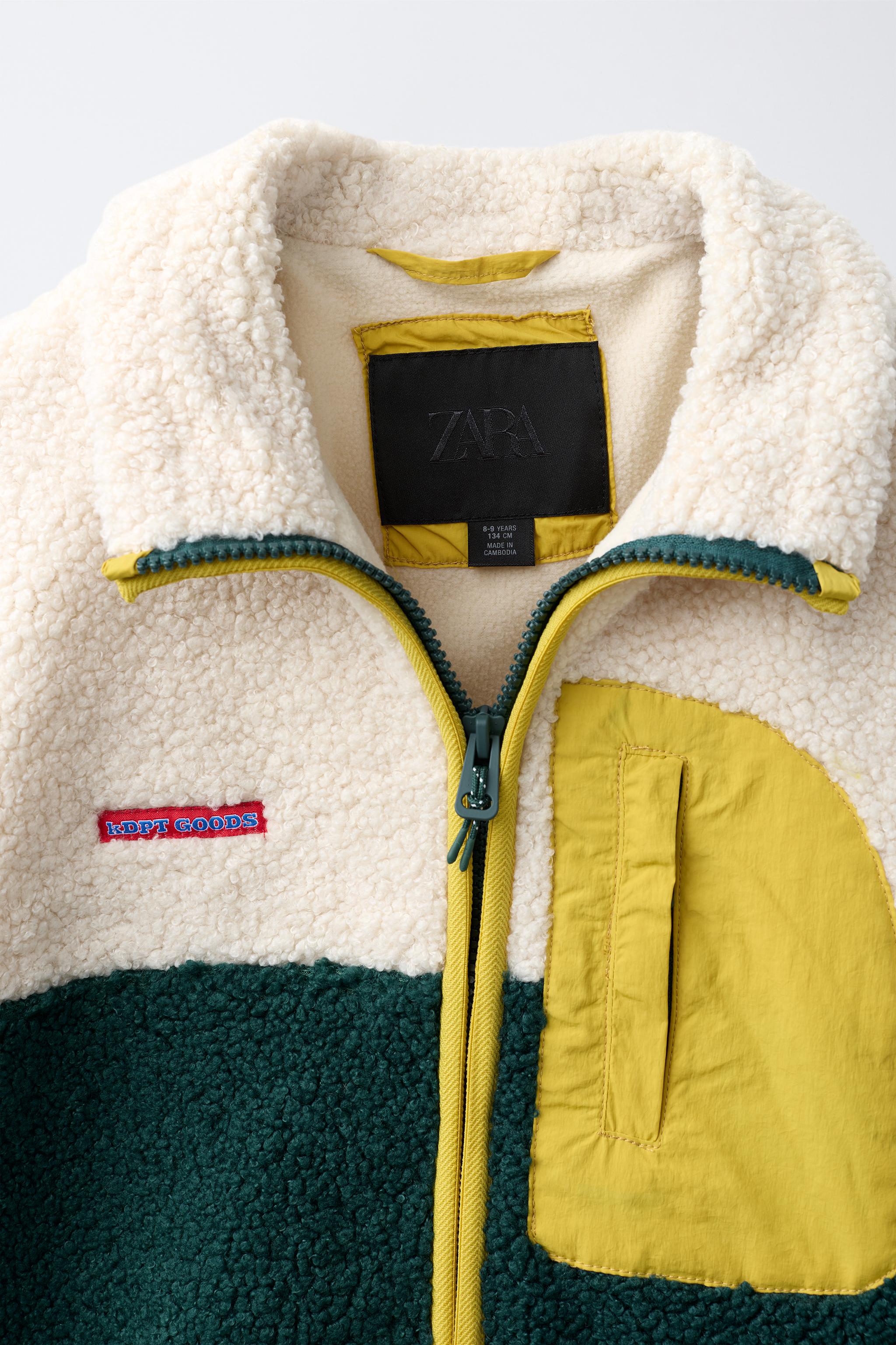 BLOUSON EFFET MOUTON COLORBLOCK