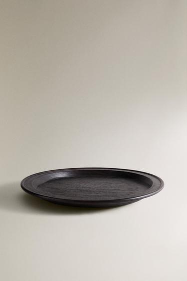AGED FINISH WOODEN TRAY - Dark brown by Zara - Image 1