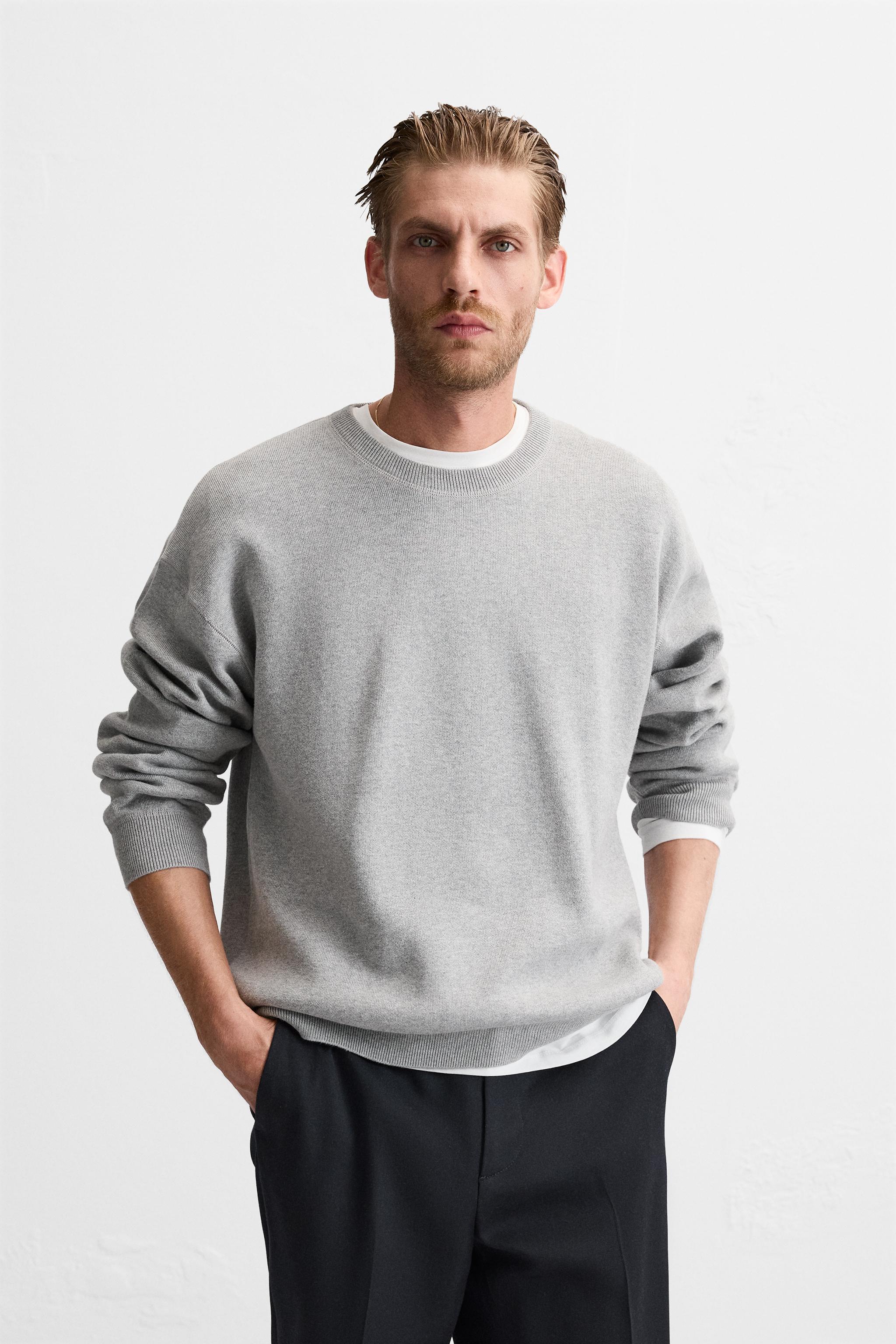 Black jumper mens zara best sale