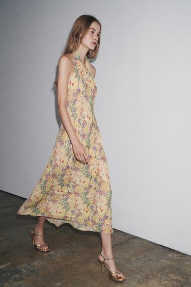 FLORAL PRINT DRESS ZW COLLECTION - Yellow by Zara