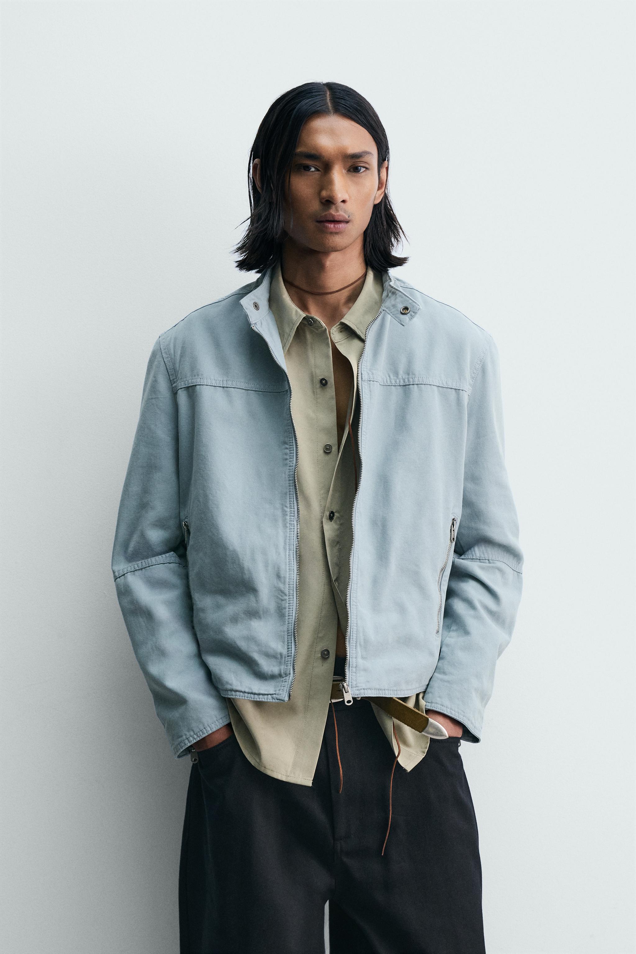 BLOUSON COUPE DÉCONTRACTÉE EN COTON LAVÉ