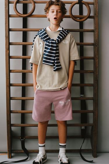 GARMENT-DYED JOGGING BERMUDA SHORTS - Pink / Mauve by Zara