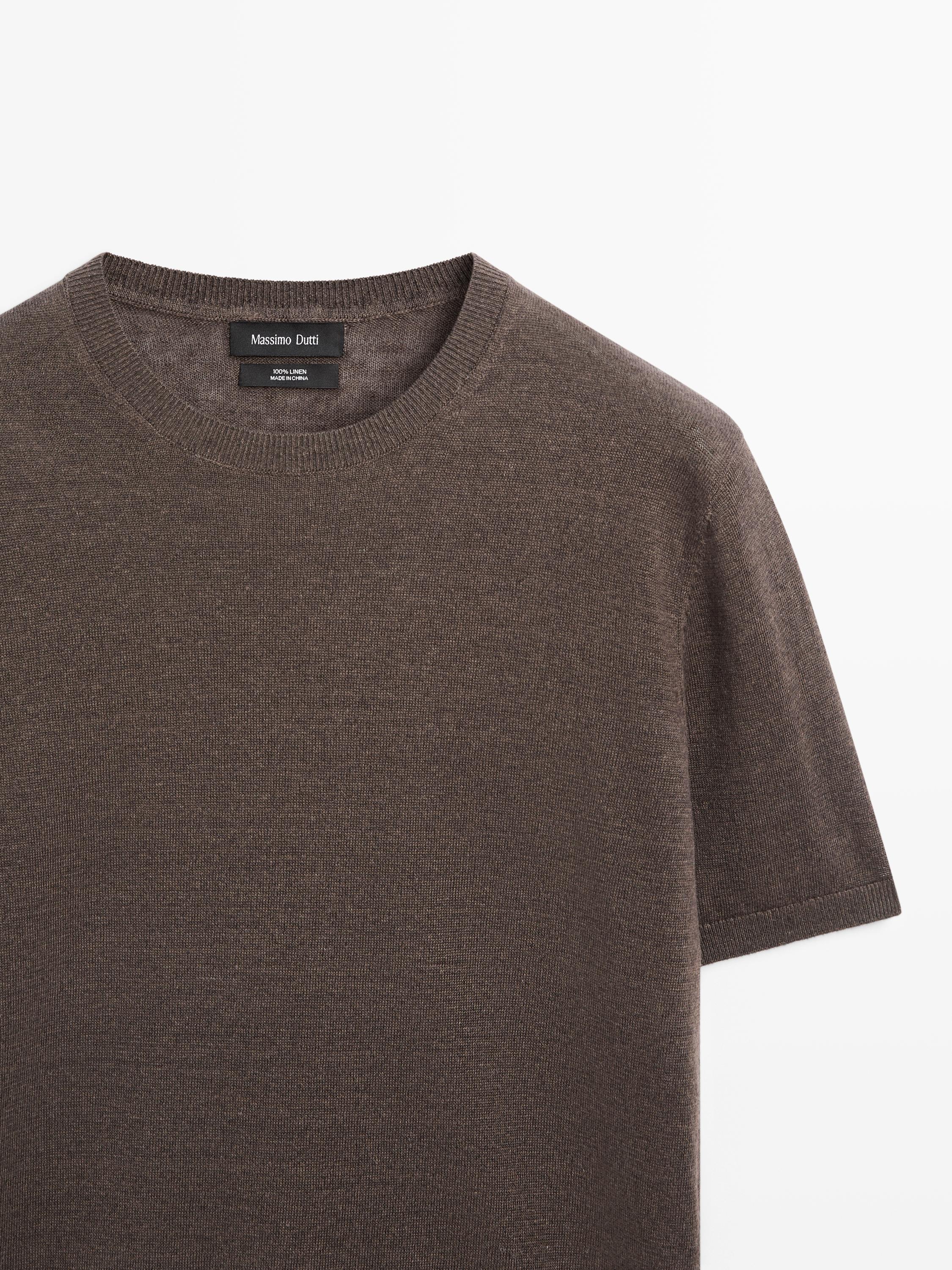 Lightweight 100% linen knit T-shirt
