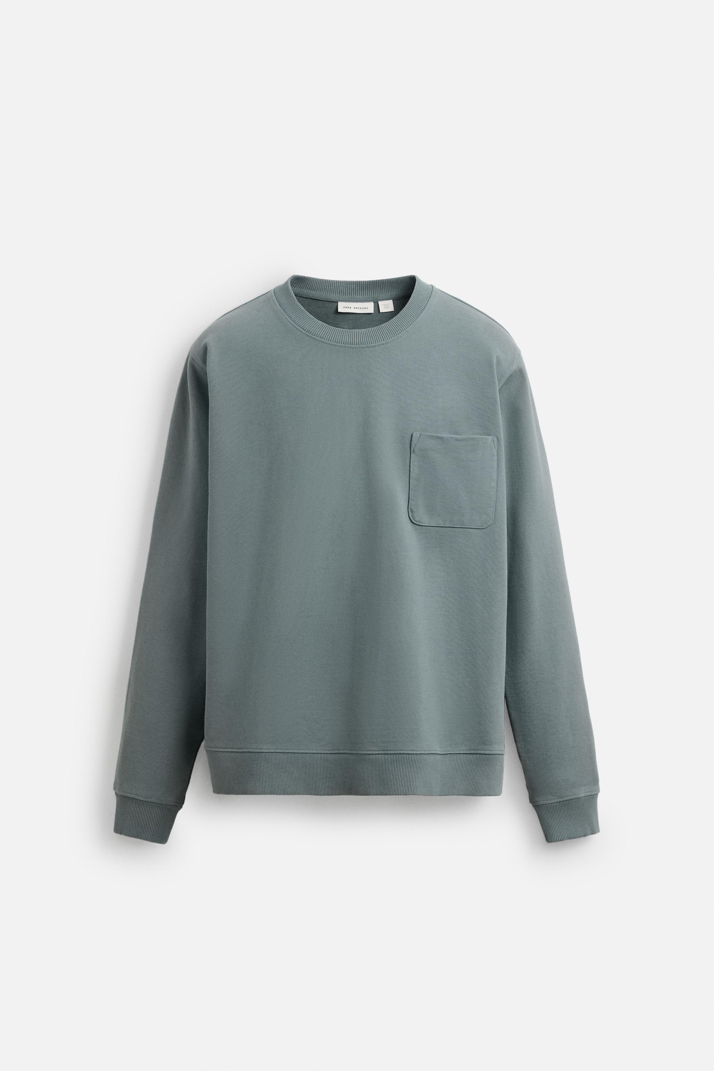 CREW NECK POCKET SWEATSHIRT - Earth | ZARA United States