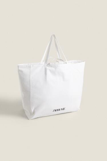 XL COTTON BAG - Ecru by Zara - Image 1