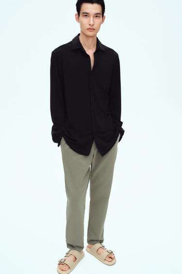 Zara 彈性紋理襯衫 - 黑色