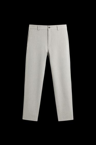 TEXTURED COMFORT TROUSERS - Beige by Zara - Image 0