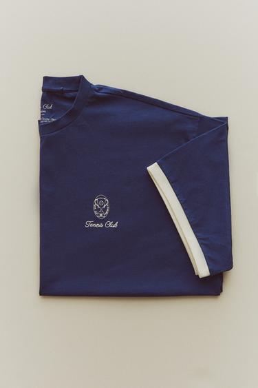 COTTON TENNIS T-SHIRT - Blue by Zara