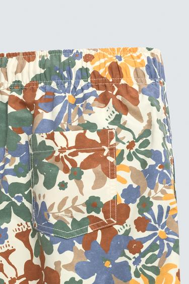 LONG FLORAL PRINT SWIM SHORTS - Multicoloured by Zara - Image 3