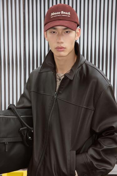 Zara 仿皮飛行員夾克 - 巧克力棕色