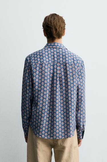 CHEMISE FLUIDE À IMPRIMÉ FLEURI - Bleu moyen de Zara - Image 2