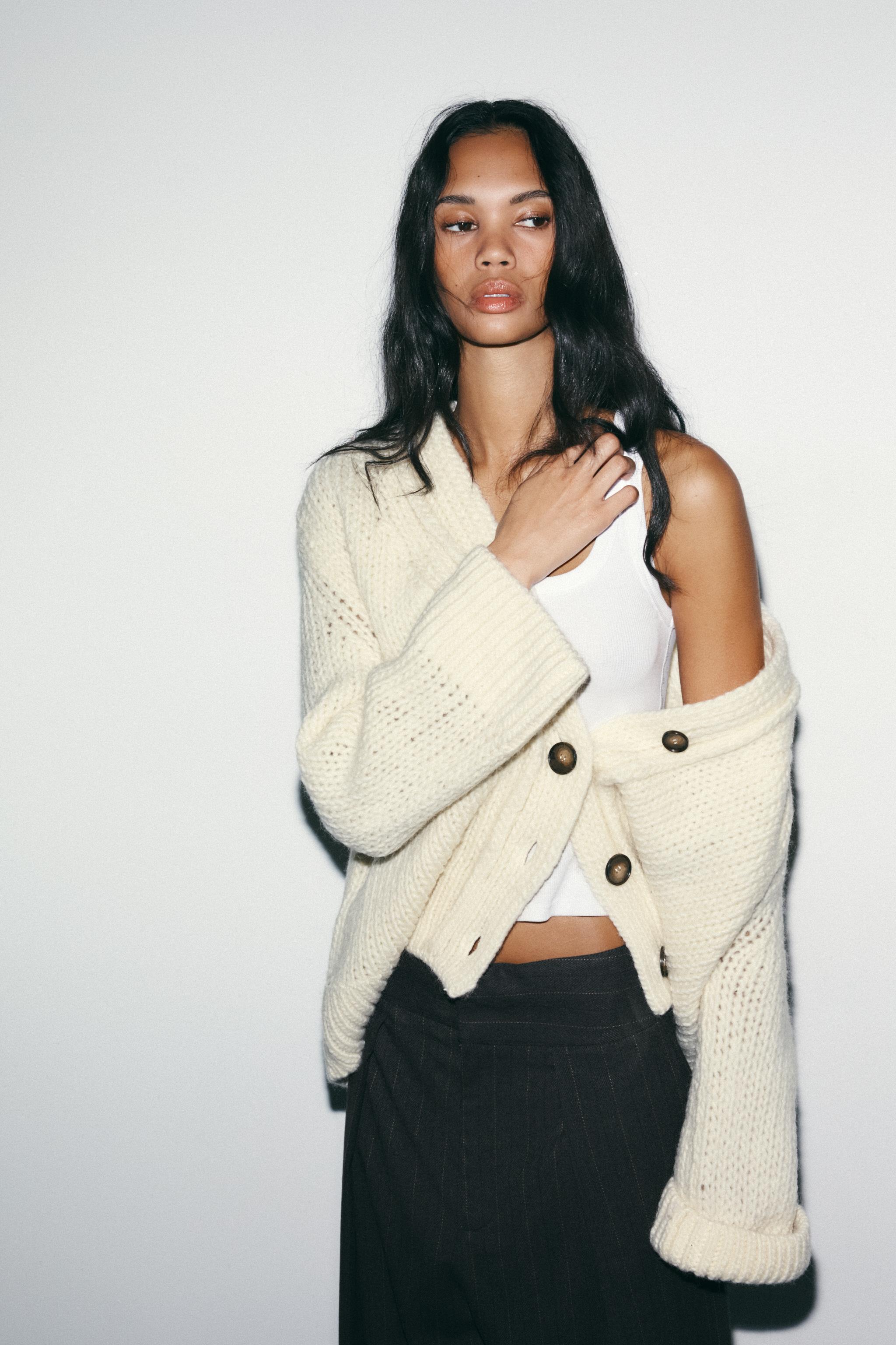 PLEATED STRIPED BALLOON PANTS