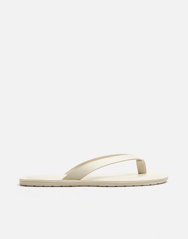 Zara STRAPPY SANDALS - Ecru