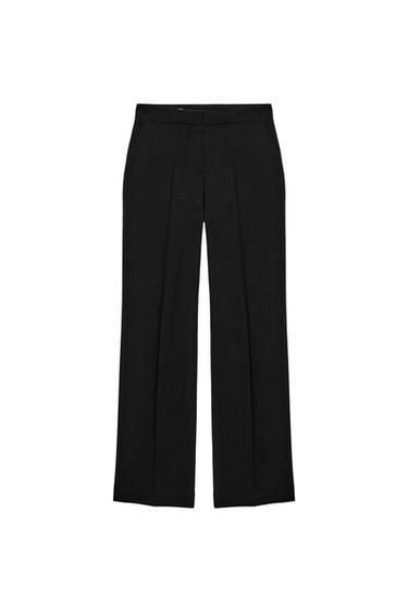 بنطلون مستقيم بخصر عال - أسود الخاص بـ Zara