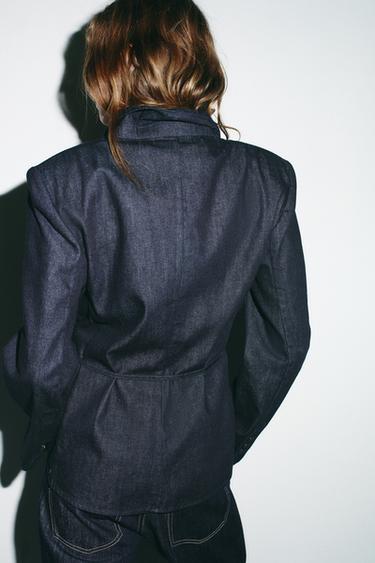 VESTE CHEMISE CEINTURÉE - Indigo foncé de Zara - Image 3