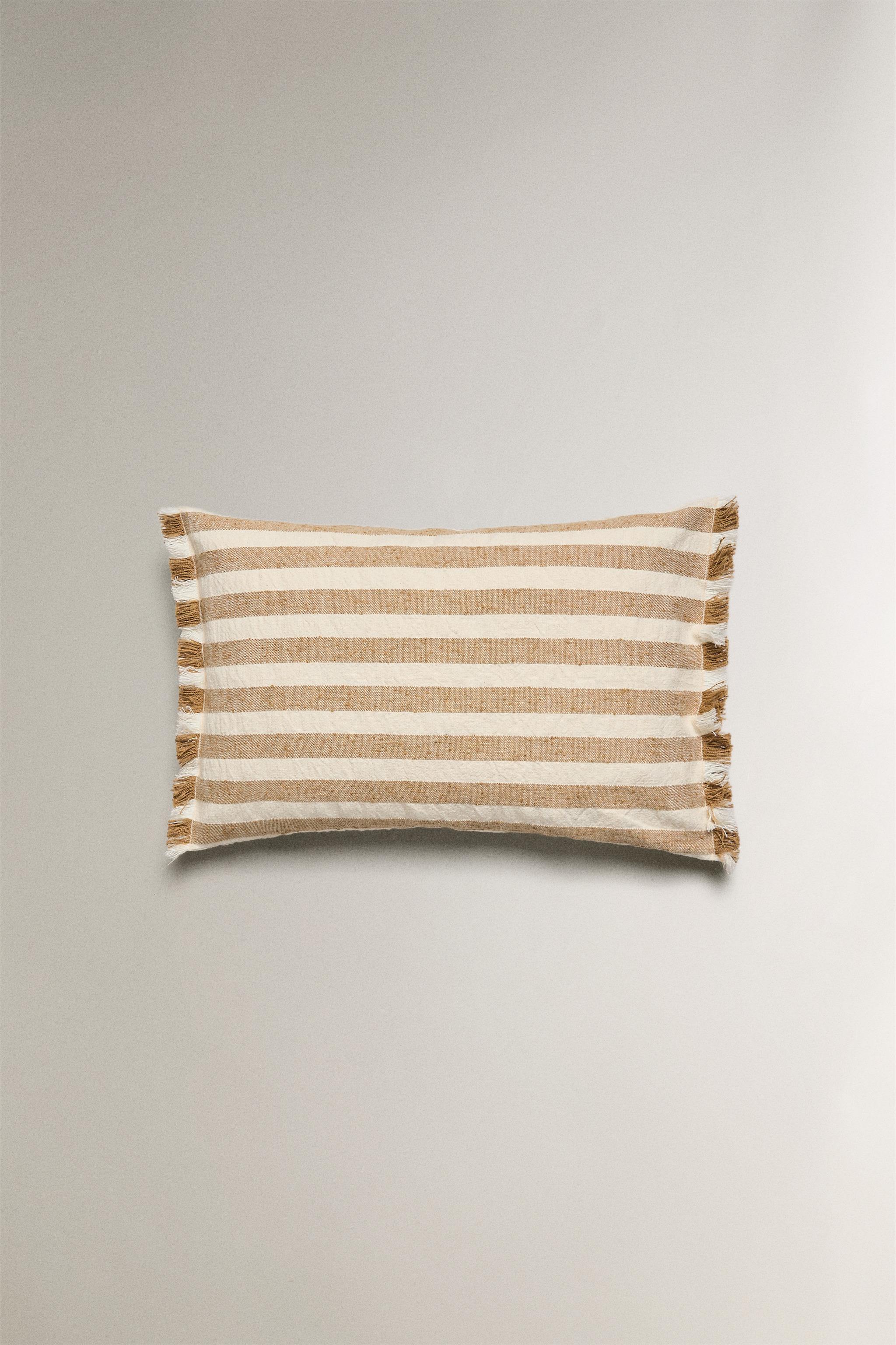 STRIPED THROW PILLOW COVER