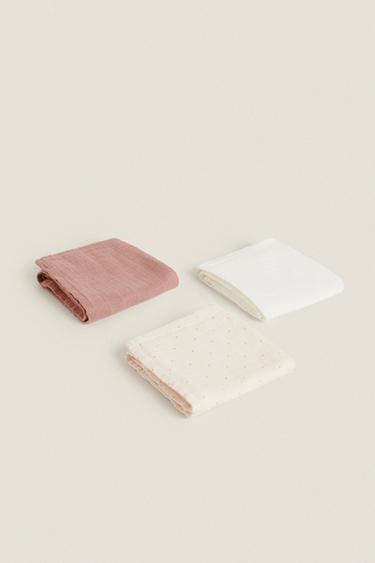 LOT LANGES EN MOUSSELINE ENFANT MULTICOLORES (LOT DE 3) - Rose de Zara - Image 2
