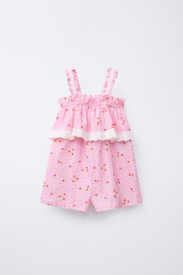 FLORAL PRINT PLAYSUIT - Pink by Zara