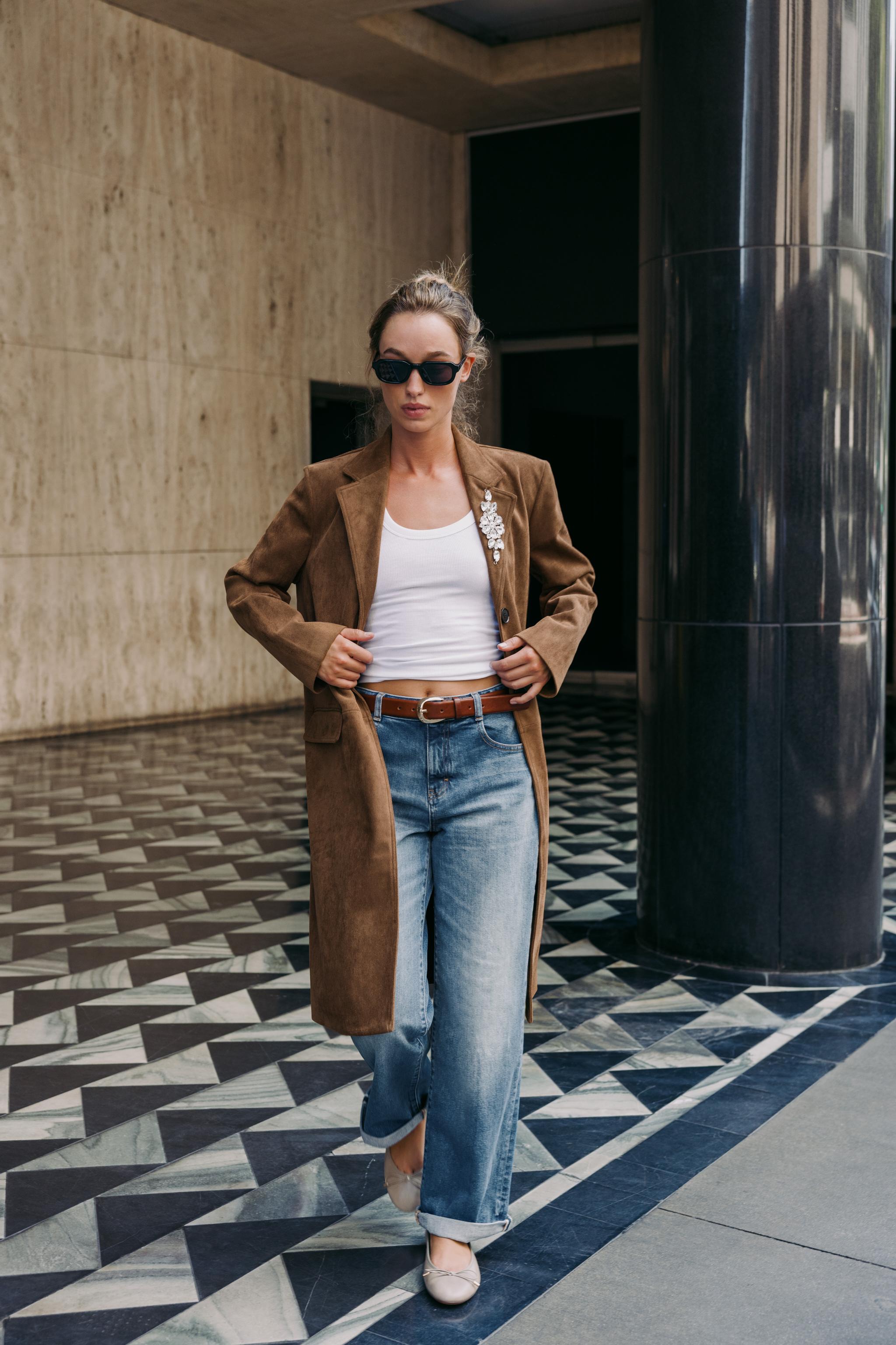 ZARA 冬 千鳥柄コート ブラウン ZARA 冬 千鳥柄コート ブラウン