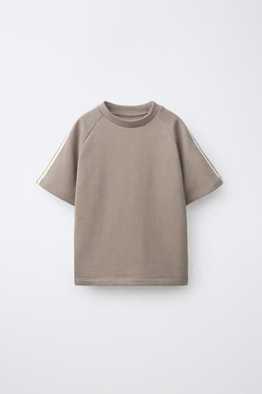 SWEATSHIRT T-SHIRT AND SHORTS SET — Beige 2