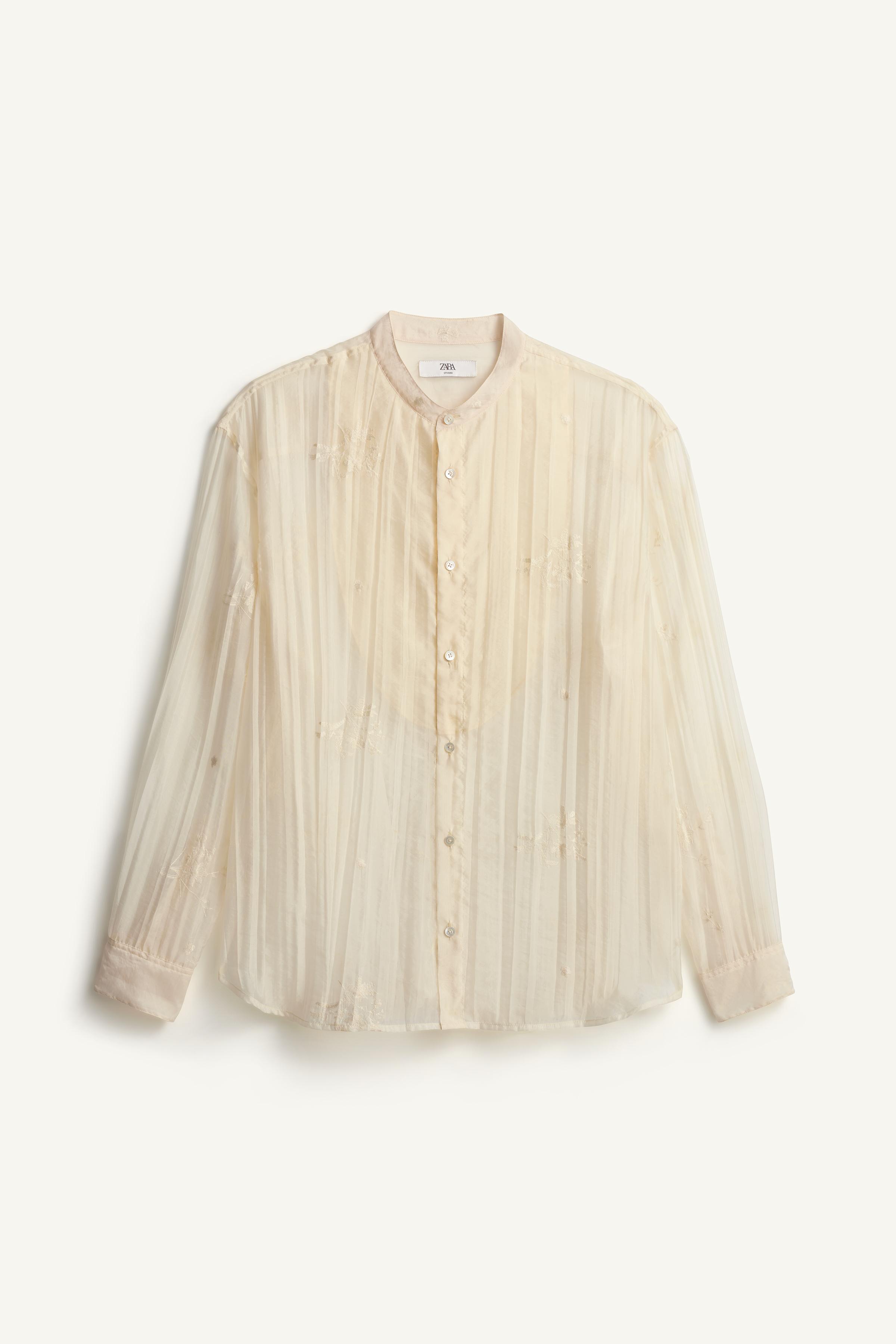 CHEMISE SEMI-TRANSPARENTE BRODÉE