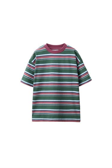 CAMISETA ESTAMPADA RAYAS - Verde de Zara