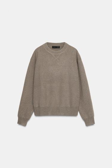 PLAIN KNIT SWEATER - Mid-mink by Zara