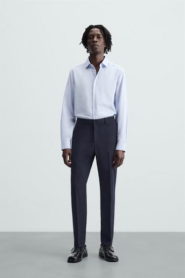 CAMISA REGULAR FIT ESTRUCTURA - Celeste de Zara - Imagen 0