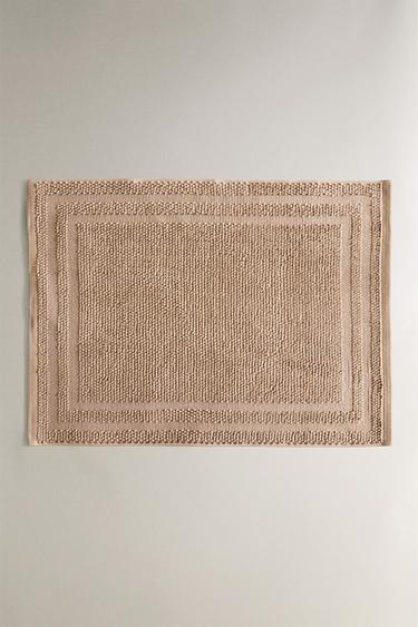 NON-SLIP COTTON BATH MAT - Dark beige by Zara