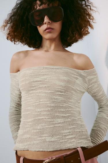 TOP PUNTO OFF SHOULDER - Arena / Vigoré de Zara