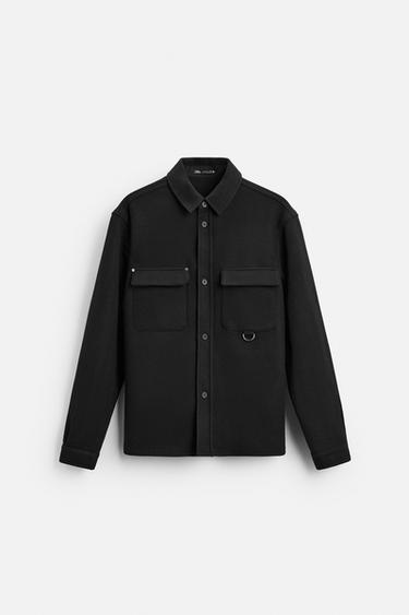 SURCHEMISE AVEC POCHES - Noir de Zara - Image 5