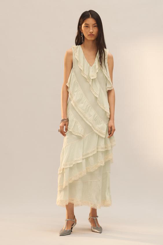 LIMITED EDITION LACE RUFFLE DRESS from Zara - $229