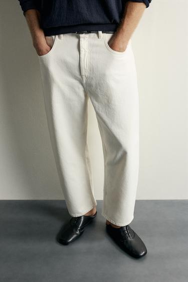 TAPERED WIDE FIT GALTZA BAKEROAK - Zuri hautsia, Zara-rena