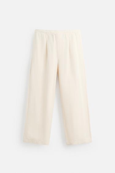 Zara REGULAR FIT JOGGER WAIST PANTS - Ecru - Image 0