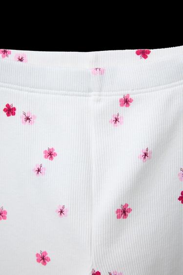 PACK DOS LEGGING RIB ESTAMPADO FLORES - Fucsia de Zara