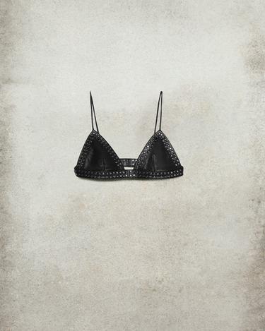 가죽 스터드 브라렛 LUDOVIC DE SAINT SERNIN x ZARA - Zara 블랙