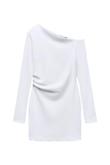 ASYMMETRIC DRAPED DRESS