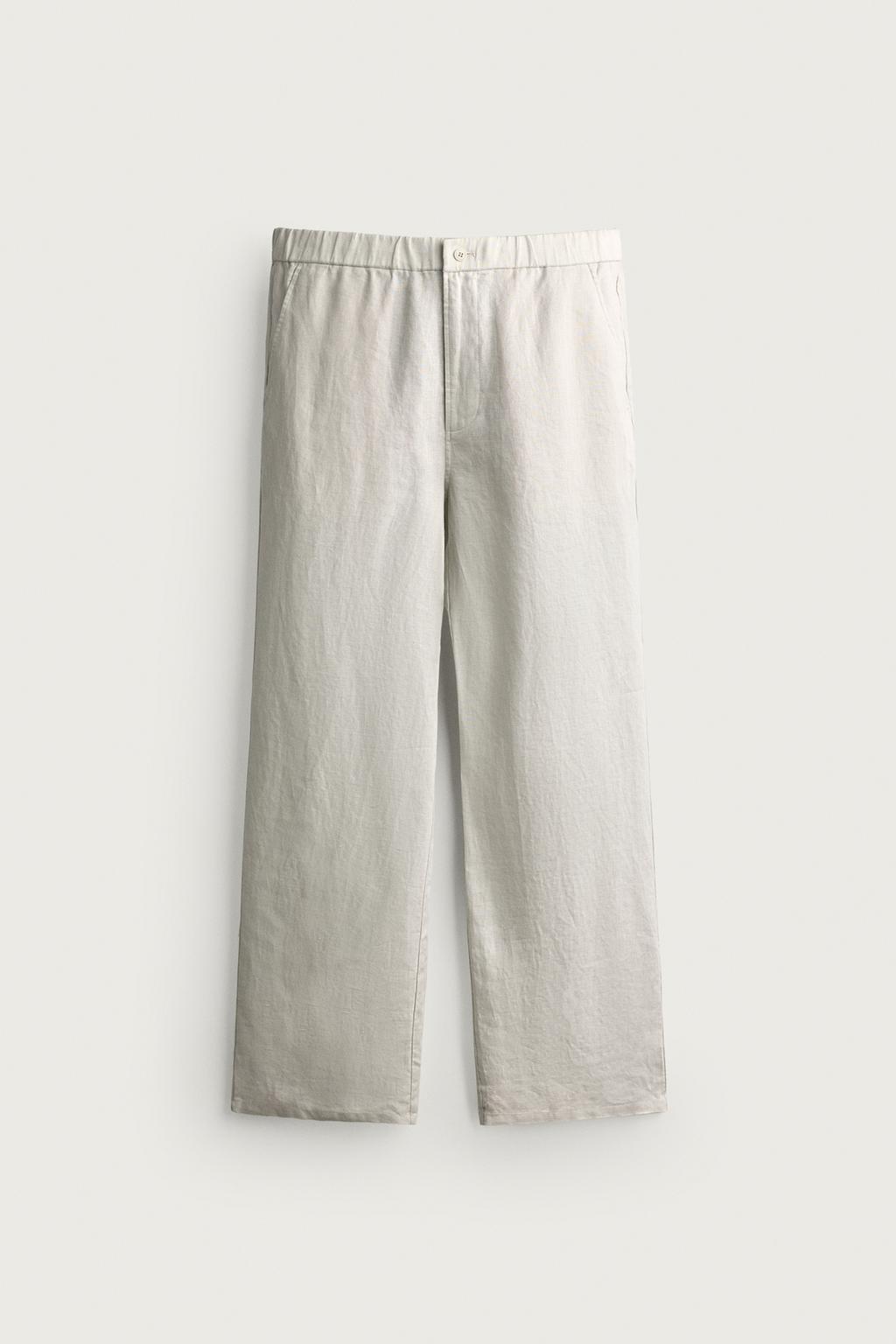 100% LINEN REGULAR FIT TROUSERS