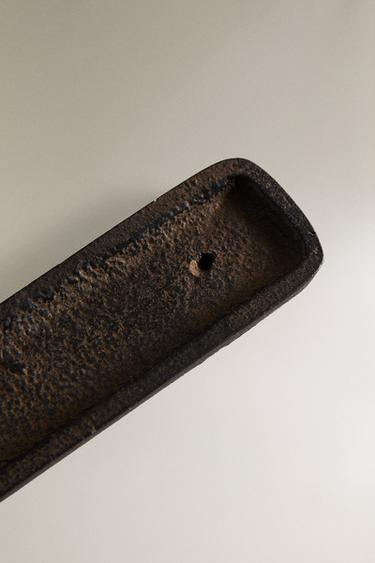INCENSE BURNER WITH METAL TRAY - charcoal grey by Zara - Image 2