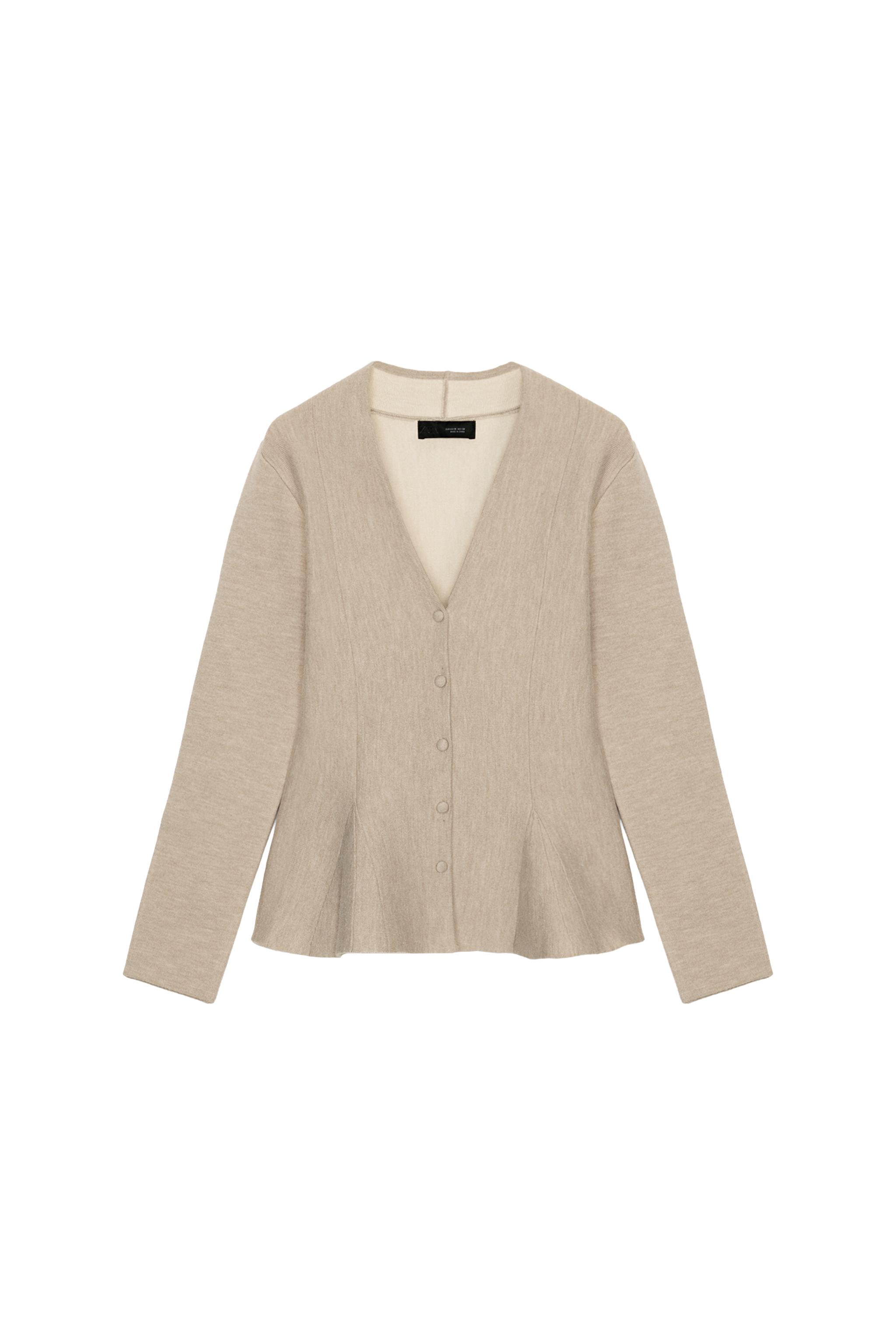 ZARA ぺプラム ニット カーディガン ZARA】ペプラムニットカーディガン最新作 (ZARA/コート) 4192/025/401