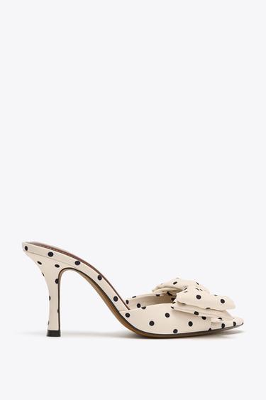 Zara POLKA DOT PRINT SANDALS WITH BOW - Multi-color - Image 0