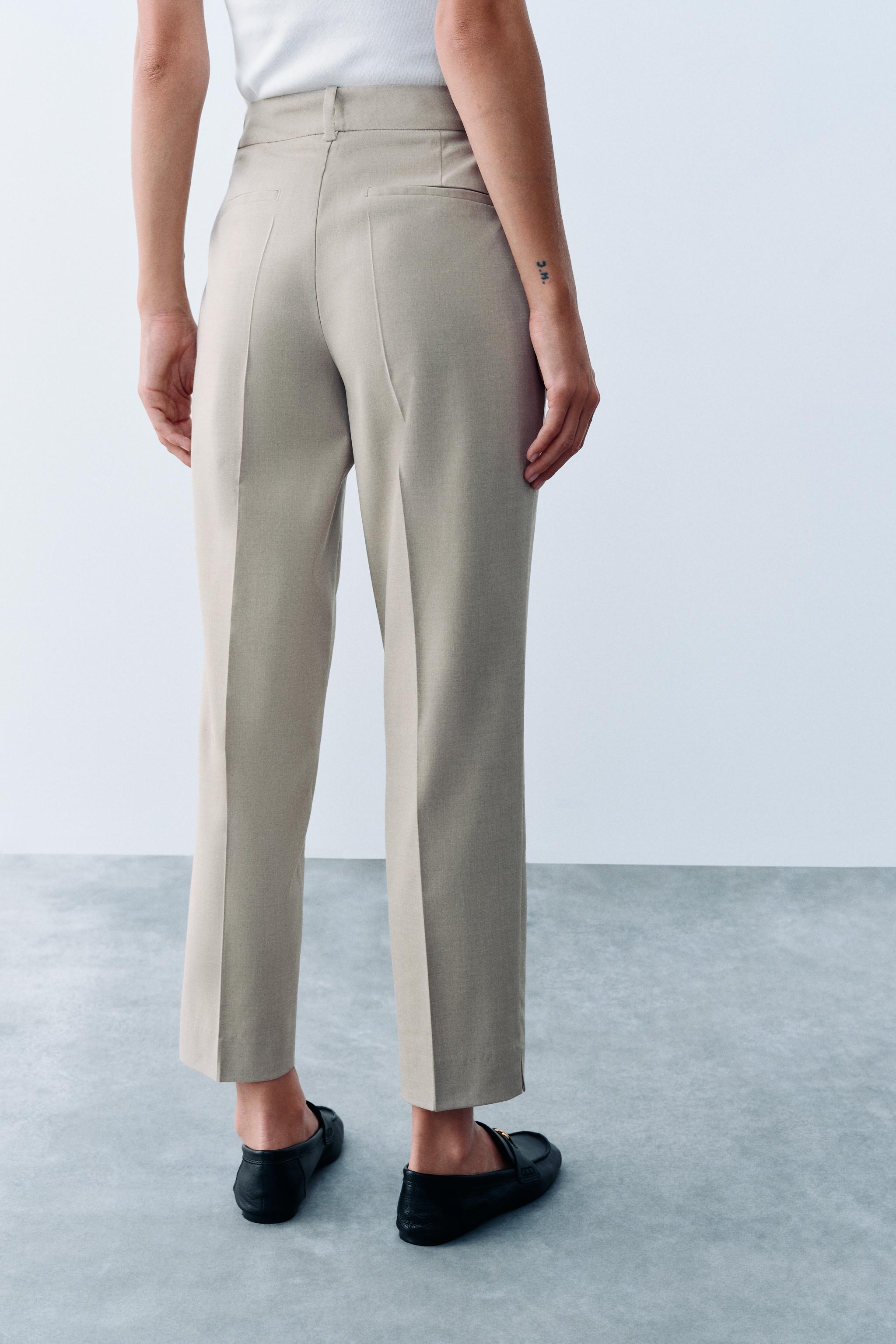 Zara DÜŞÜK BEL CROP FIT PANTOLON görsel 4