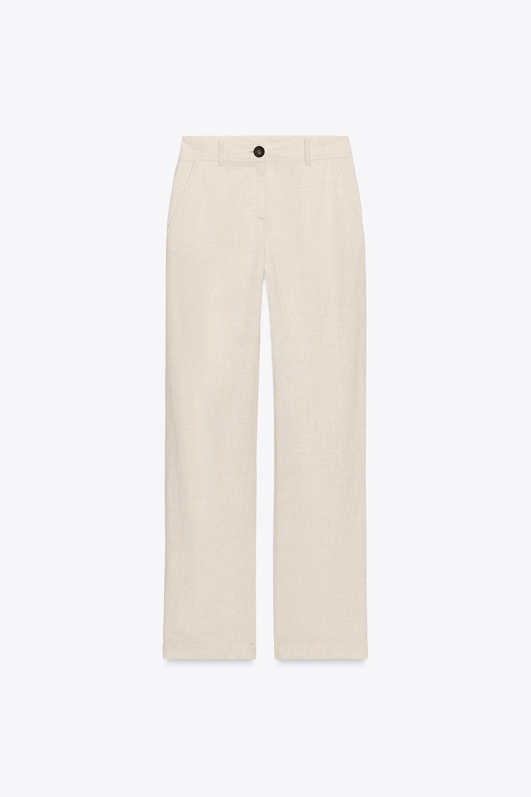 PANTALON DROIT AVEC LIN