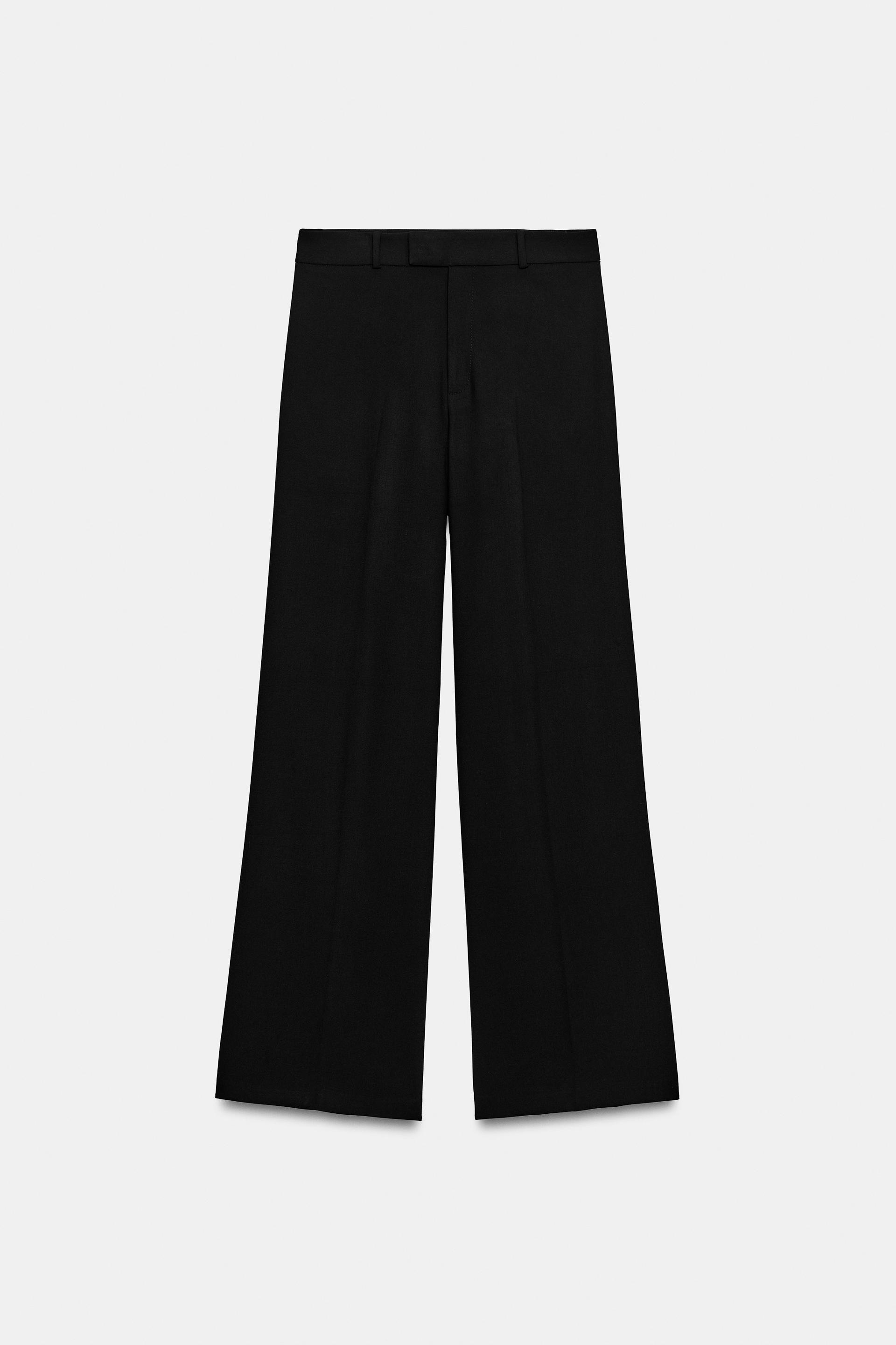 Viscose Blend Straight-Leg Trousers