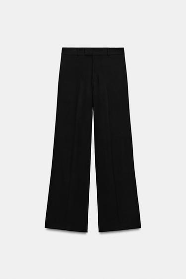 VISCOSE BLEND STRAIGHT-LEG TROUSERS - Black by Zara - Image 0