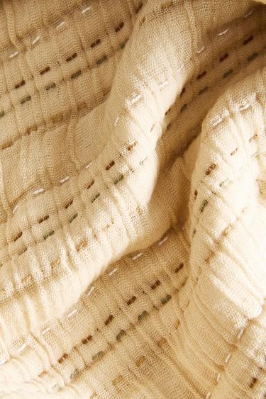 COTTON MUSLIN THROW - Vanilla by Zara