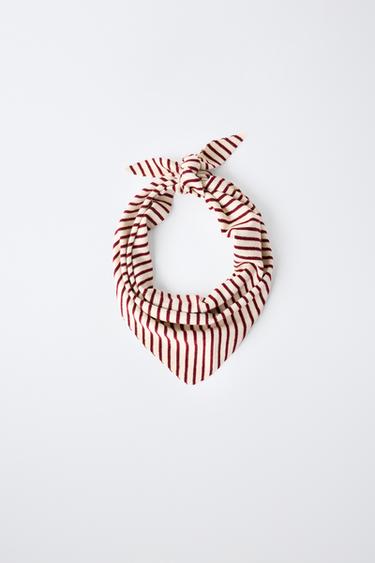 TRIANGULAR STRIPED SCARF - Ecru by Zara